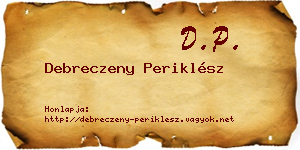 Debreczeny Periklész névjegykártya