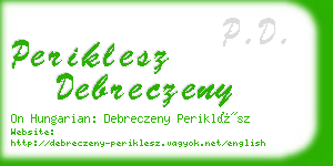 periklesz debreczeny business card